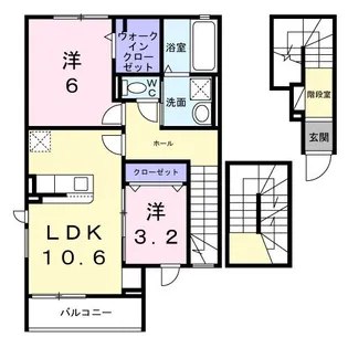 埼玉県比企郡嵐山町大字菅谷【アパート】の間取り