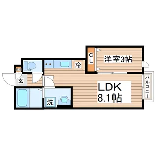 宮城県仙台市太白区中田町字前沖北【アパート】の間取り