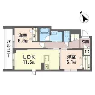 THE TIME 駒込【2階】の間取り