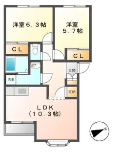 ビューフォートII【2階】の間取り