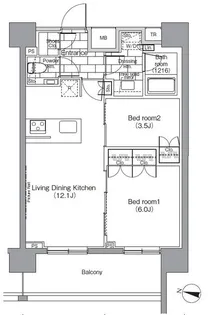パークハビオ恵比寿【14階】の間取り