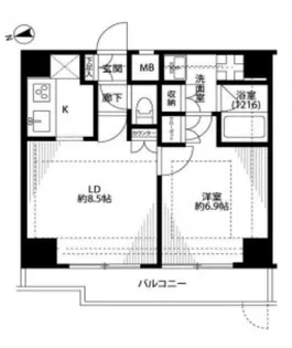 東京都大田区大森北4【マンション】の間取り