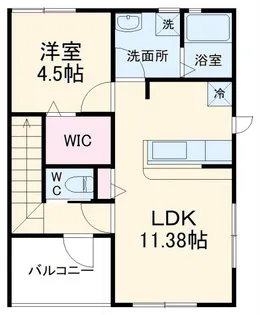 リーブルファイン八丁目1号棟【2階】の間取り