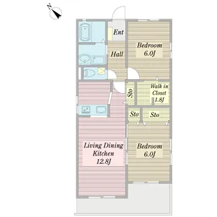 ルウガーデンB棟【1階】の間取り