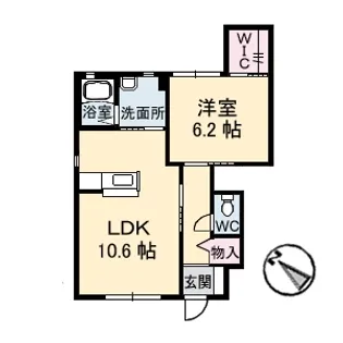 ヴィラ岩原【1階】の間取り