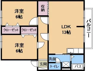 サンガーデン高穂【1階】の間取り