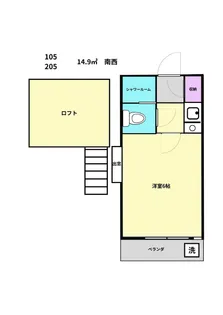 オッコ-ララ津田沼No.1【2階】の間取り