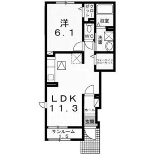 埼玉県加須市川口3【アパート】の間取り