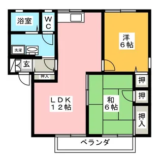 ルミエール六条 B棟【2階】の間取り
