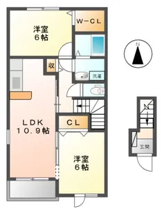 エスポワ ドゥ サントゥール【2階】の間取り