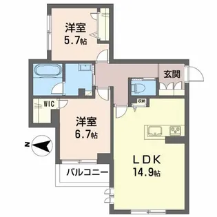 ベレオ支倉【1階】の間取り