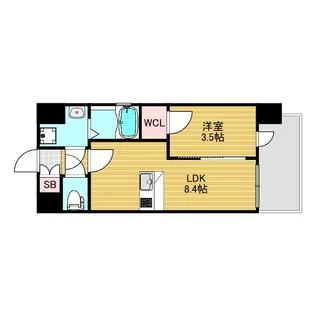 レジュールアッシュ三国本町【7階】の間取り