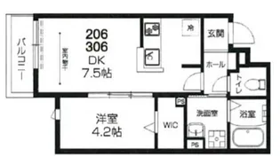 ラシーネ赤塚【3階】の間取り