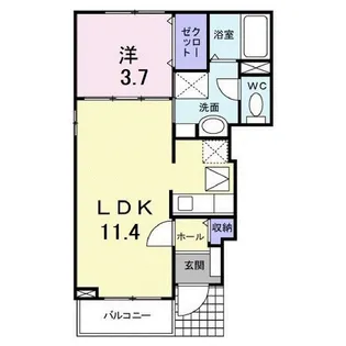 ベルボニートB【1階】の間取り