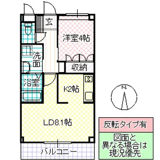 ベルメゾン三ノ町【2階】の間取り