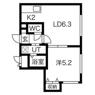 グリーンアベニュー月寒中央【4階】の間取り
