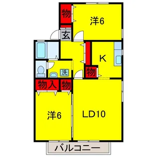 ビィウラEAST・WEST【2階】の間取り