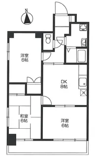 KサンライトマンションII【4階】の間取り