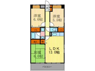 アドミラブ-ル長岡京【3階】の間取り