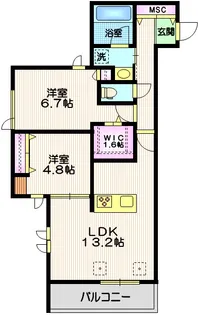 LAY HALELEA【4階】の間取り