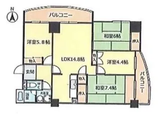 シティハイツ舞子【7階】の間取り