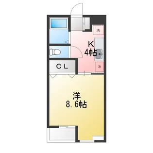 スリーコーポA【1階】の間取り