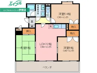 カーサたもの木【2階】の間取り