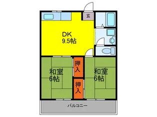 ミュ-ズハイツ【2階】の間取り