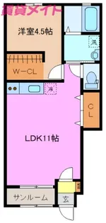 コンフォール大谷【1階】の間取り
