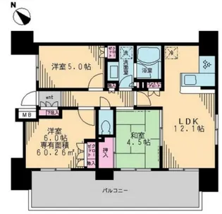 スカイグランデ船橋宮本【4階】の間取り