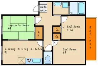 パセオ今田III【2階】の間取り