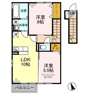 ブォナ・フォルトゥーナB【2階】の間取り