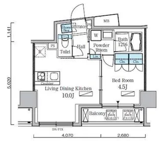 レジディア九段下II【8階】の間取り
