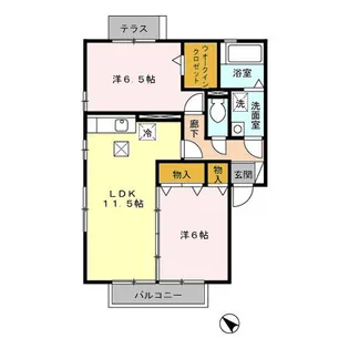 グリーンヒルK-II C棟【2階】の間取り