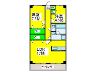 グリ-ンヒルズ【2階】の間取り