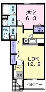 サンプラザB【1階】の間取り
