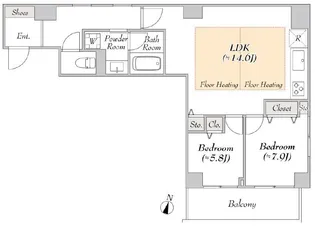 ルミークアン笹塚【4階】の間取り