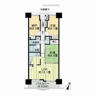 ファミール藤枝グランビュー【8階】の間取り