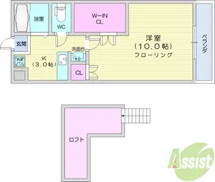 メゾンプラネットB【1階】の間取り