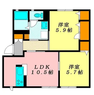 メープルタウン・ウエストC【2階】の間取り