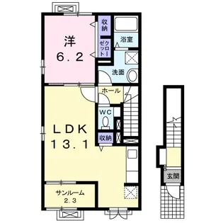 ヴィラ 弁天北【2階】の間取り