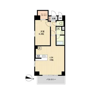 ベルメゾン若林【6階】の間取り