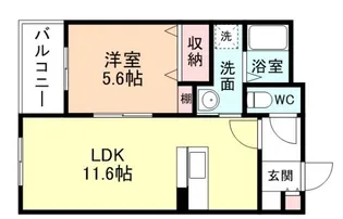 シエルブルー【1階】の間取り