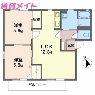 エルマーナス D【2階】の間取り