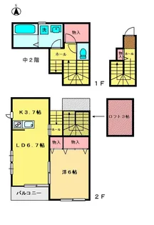 ルトワミツゾウ【2階】の間取り