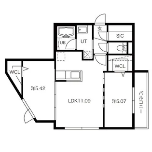 NOBLESSE札幌南6条(ノブレス札幌南6条)【2階】の間取り