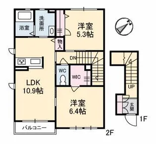 シャーメゾン橘 B棟【2階】の間取り