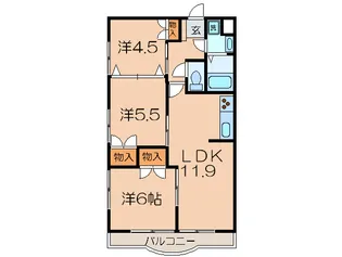 ミヤビヒルズ大泉学園B【1階】の間取り