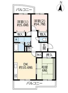 UR高槻・阿武山八番街【3階】の間取り