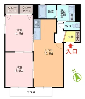 クリエイトシティ創建D【1階】の間取り